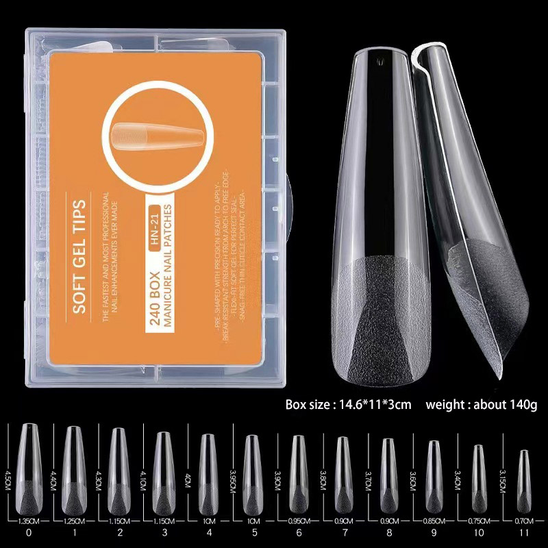 Long Full Cover soft gel Nail Tips