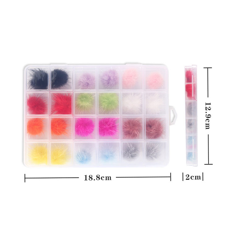 24 Pieces Nail Pom Fluffy Ball