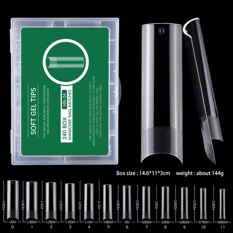 Long Full Cover soft gel Nail Tips
