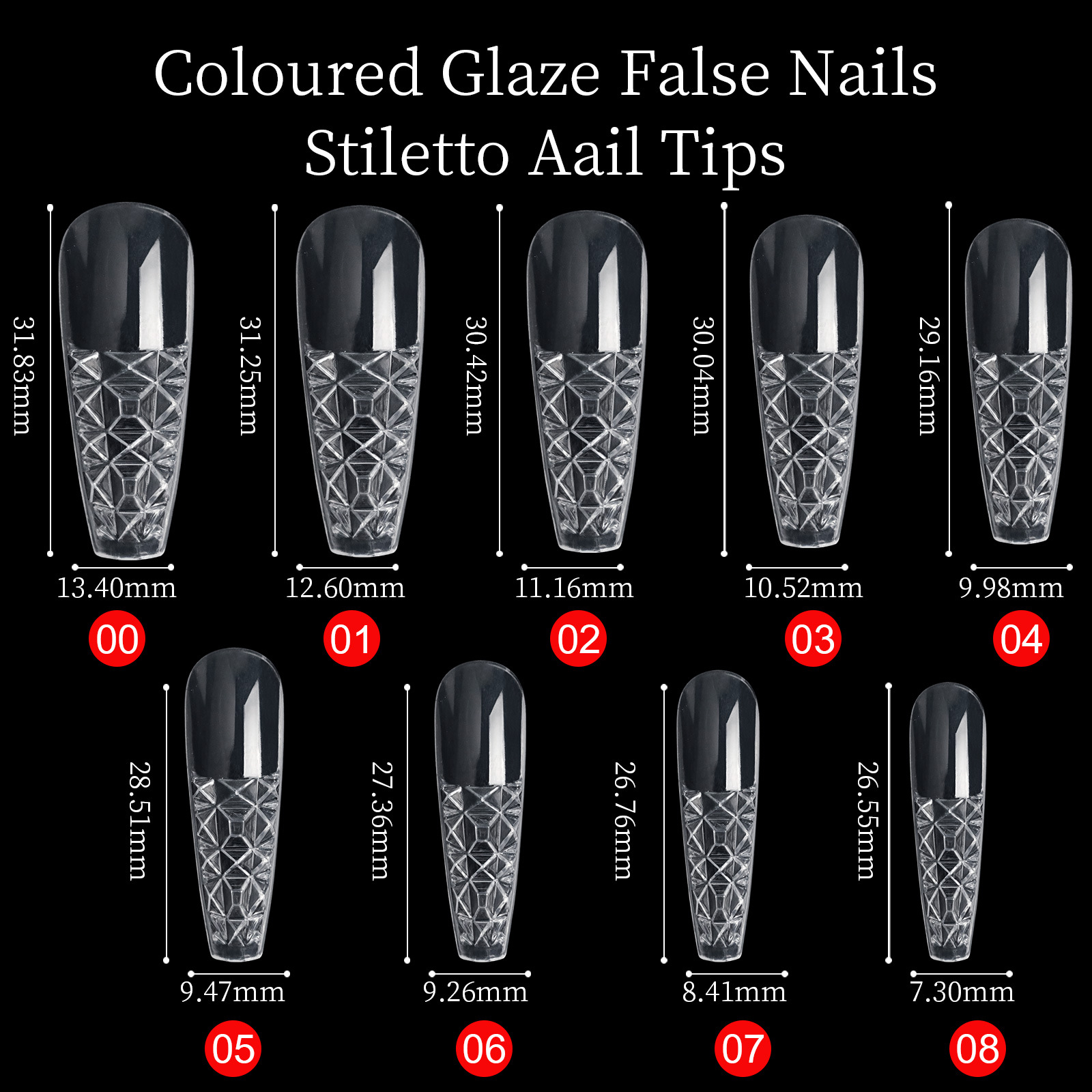 3d Crystal False Nails Tips
