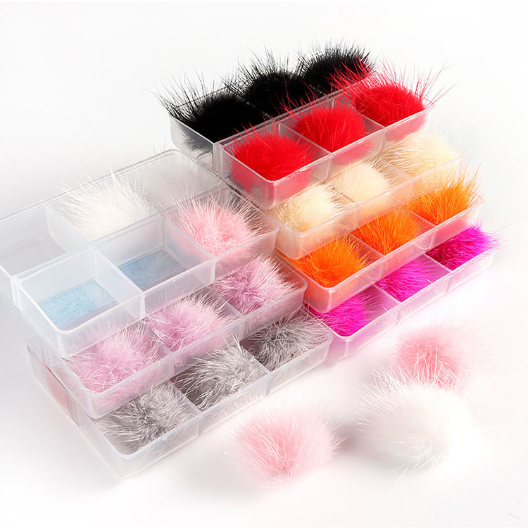 6pcs Box 3d Sofy Magnetic Pom Pom For Nails