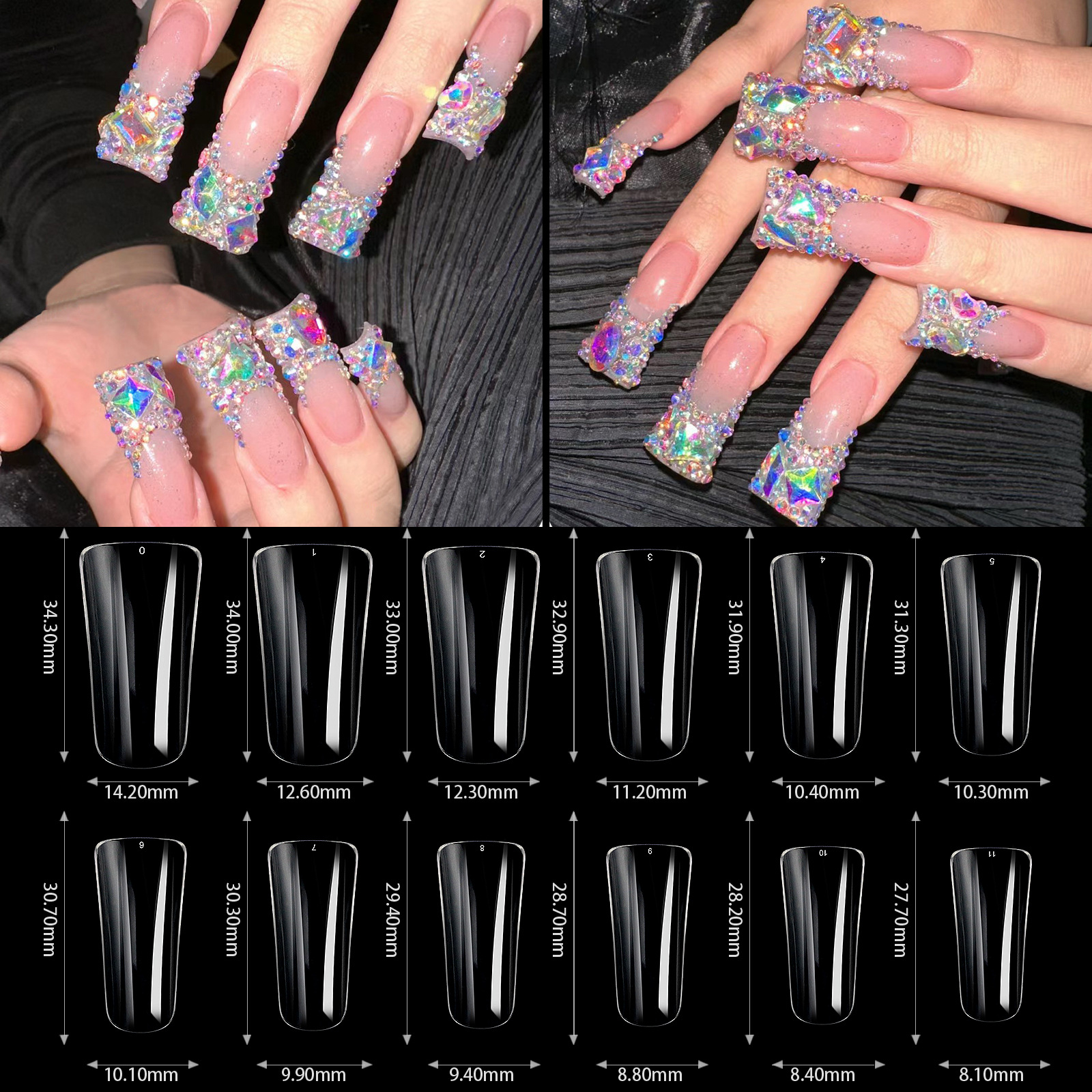 Long Duck Nail Tips Full Cover