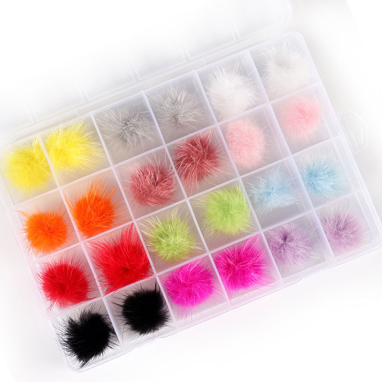 24 Pieces Nail Pom Fluffy Ball