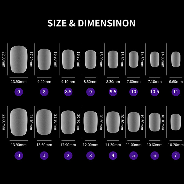 Extra Thin Matte Frosted Surface False Nail Tips
