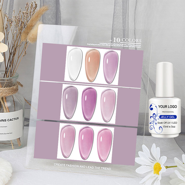 15ml Ice Through Pink White Jelly Nail Gel Polish