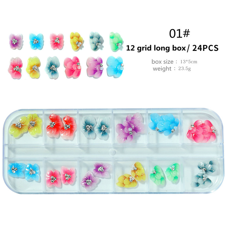 Nail Tickers Rhinestone Flowers