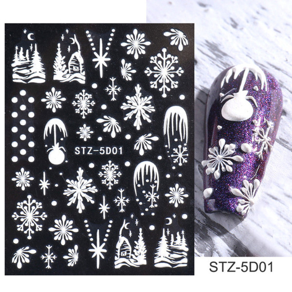 5D Snowflake Nail Art Stickers